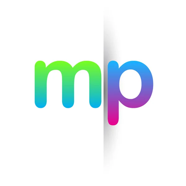 Initial Letter Lowercase Logo Green Pink Blue Modern Simple Logo — Διανυσματικό Αρχείο