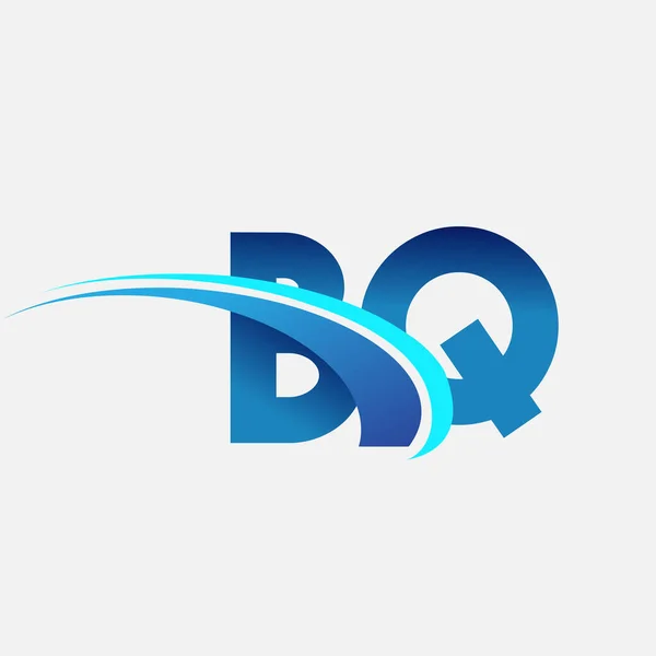 Αρχικό Γράμμα Λογότυπος Εταιρεία Όνομα Χρωματισμένο Μπλε Και Swoosh Σχεδιασμό — Διανυσματικό Αρχείο