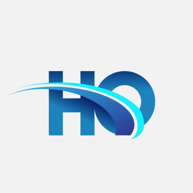 İlk harf HO logotype şirket adı mavi ve swoosh tasarımı. iş ve şirket kimliği için vektör logosu.