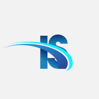 İlk harf logotype şirketi adı mavi ve swoosh tasarımı. iş ve şirket kimliği için vektör logosu.