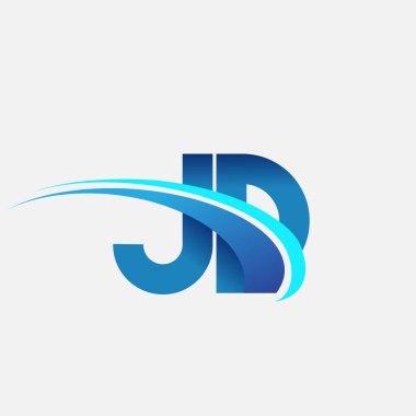 İlk harf JD logotype şirket adı mavi ve swoosh tasarımı. iş ve şirket kimliği için vektör logosu.