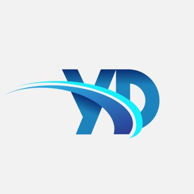 İlk harf YD logotype şirketi adı mavi ve swoosh tasarımı. iş ve şirket kimliği için vektör logosu.