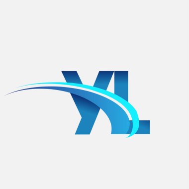 İlk harf YL logotype şirket adı mavi ve swoosh tasarımı. iş ve şirket kimliği için vektör logosu.