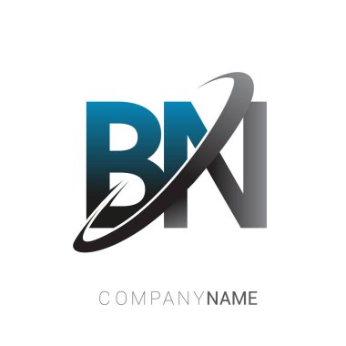 İlk harf BN logotype şirketinin adı mavi ve gri renkte. Ticari ve şirket kimliği için logo tasarımı.