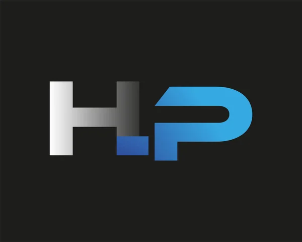Harf Logotype Şirketinin Adı Mavi Gümüş Rengi Desenli Siyah Arkaplanda — Stok Vektör