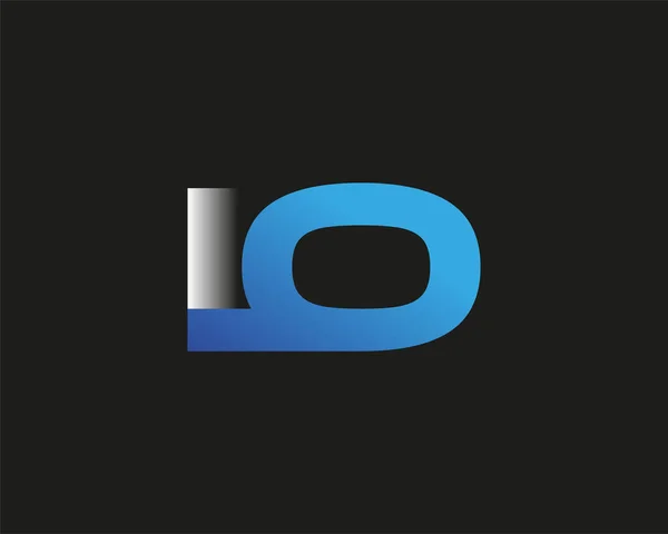 Начальная Буква Логотип Компании Название Цветной Синий Серебристый Swoosh Дизайн — стоковый вектор