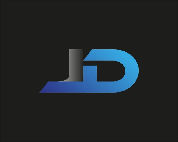 Początkowa Litera Logotyp Nazwa Firmy Kolorowy Niebieski Srebrny Projekt Swoosh — Wektor stockowy