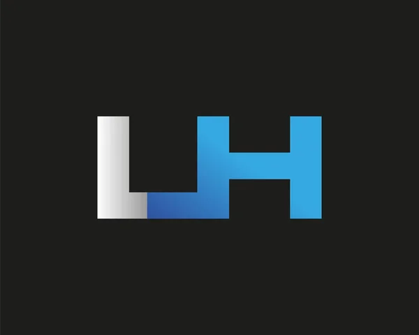 Harf Logotype Şirketinin Adı Mavi Gümüş Rengi Desenli Siyah Arkaplanda — Stok Vektör