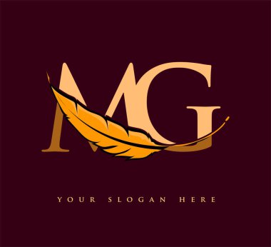 Tüylü Şirket Adı, Basit ve Temiz Tasarım yazan ilk harf MG logosu. İş ve Şirket İçin Vektör Logosu