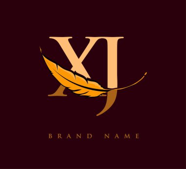 İlk harf XJ logosu Tüy Şirketi Adı, Basit ve Temiz Tasarım. İş ve Şirket İçin Vektör Logosu