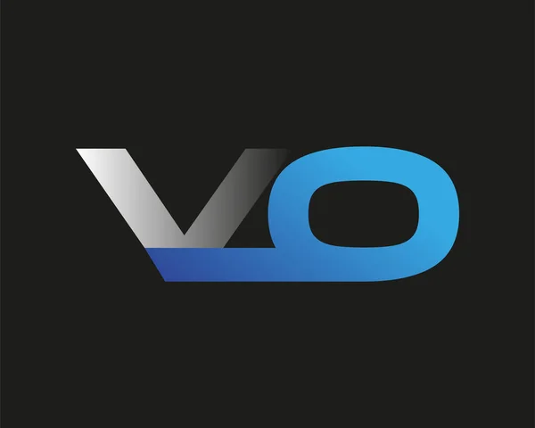 Carta Inicial Logotipo Nome Empresa Colorido Design Swoosh Azul Prata — Vetor de Stock
