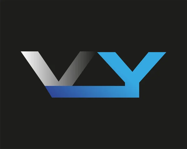 Letra Inicial Nome Empresa Logotipo Colorido Design Swoosh Azul Prata — Vetor de Stock