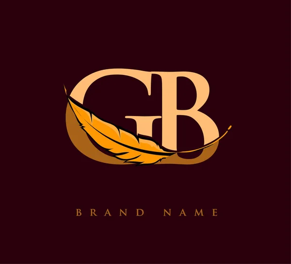 Αρχικό Λογότυπο Όνομα Εταιρείας Feather Απλό Και Καθαρό Σχεδιασμό Λογότυπο — Διανυσματικό Αρχείο