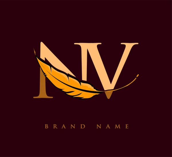 Αρχικό Λογότυπο Της Όνομα Εταιρείας Feather Απλό Και Καθαρό Σχέδιο — Διανυσματικό Αρχείο