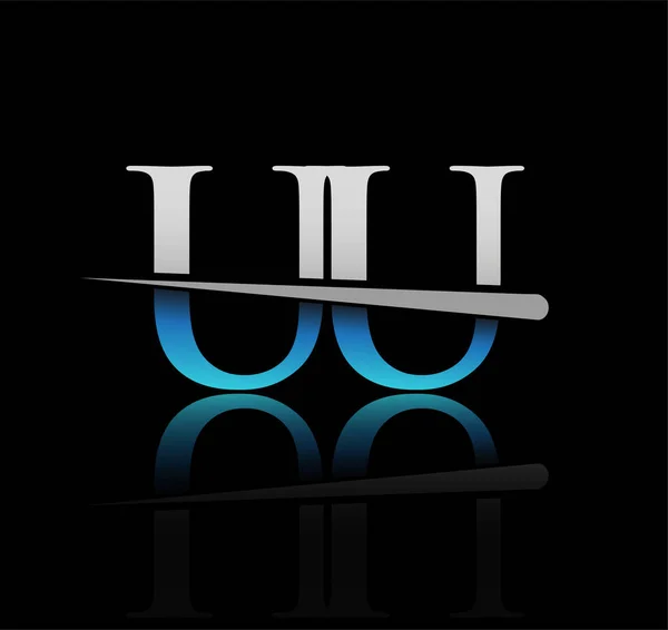 Початковий Логотип Літери Назва Компанії Кольоровий Синій Срібний Дизайн Махоша — стоковий вектор
