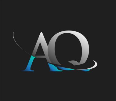 El Kaide 'nin ilk logo şirketi adı mavi ve beyaz renkli, koyu arkaplanda izole edilmiş. iş ve şirket kimliği için vektör logosu.