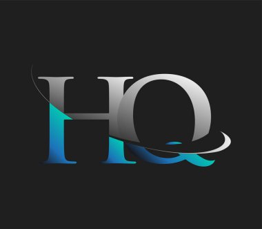 Karargah 'ın ilk logo şirketi adı mavi ve beyaz renkli, koyu arkaplanda izole edilmiş. iş ve şirket kimliği için vektör logosu.