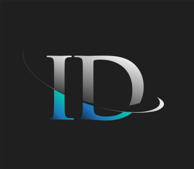 Koyu arkaplanda izole edilmiş mavi ve beyaz renkli logo şirketi adı. iş ve şirket kimliği için vektör logosu.