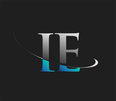 İlk logo şirketinin adı mavi ve beyaz renkli, koyu arkaplanda izole edilmiş. iş ve şirket kimliği için vektör logosu.