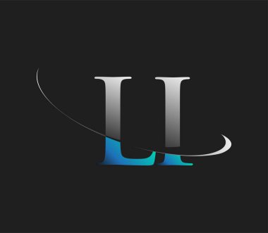 LI ilk logo şirketinin adı mavi ve beyaz renkli, koyu arkaplanda izole edilmiş. iş ve şirket kimliği için vektör logosu.