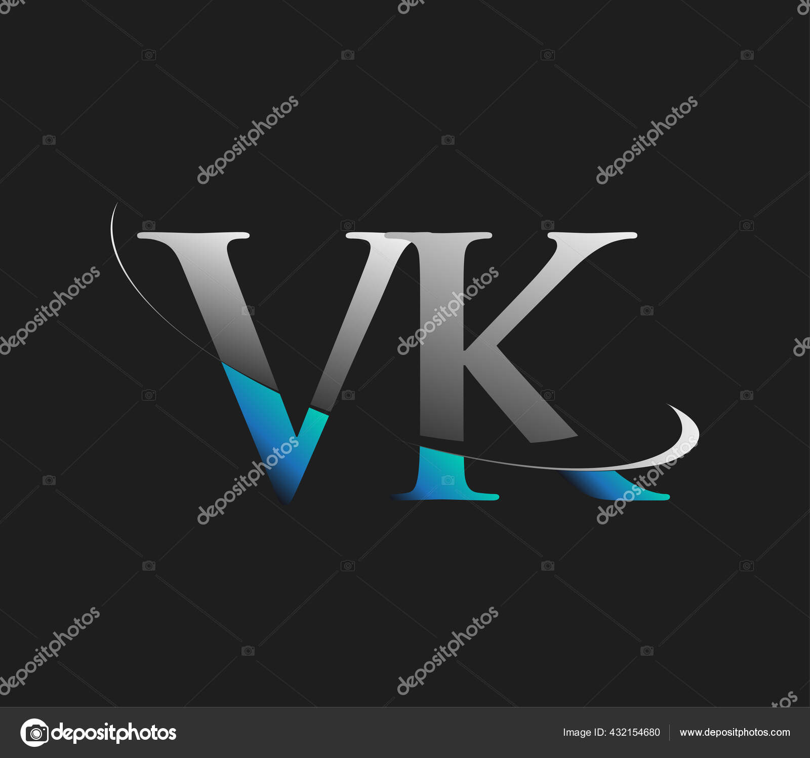 logotipo da letra vk. modelo de vetor de design de logotipo de