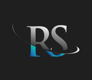 SC 'nin ilk logo şirketi lakabı lacivert ve beyaz Swoosh tasarımı, koyu arka planda izole. iş ve şirket kimliği için vektör logosu.