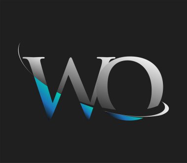 İlk logo şirketinin adı mavi ve beyaz renkli, koyu arkaplanda izole edilmiş. iş ve şirket kimliği için vektör logosu.