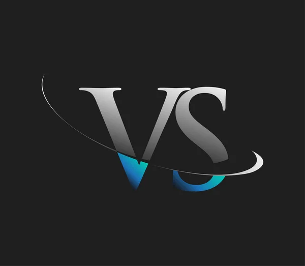 Počáteční Logo Název Společnosti Barevné Modré Bílé Swoosh Design Izolované — Stockový vektor