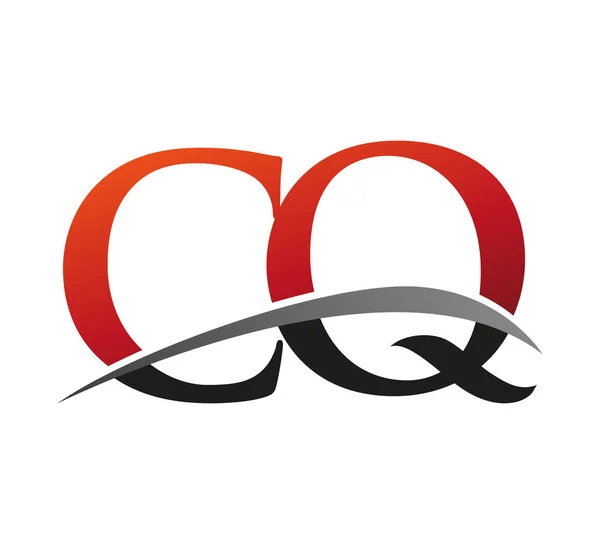 Počáteční Písmeno Logotyp Název Společnosti Barevné Červené Černé Swoosh Design — Stockový vektor