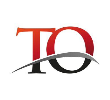 Logotype şirketine ilk harf: Renkli kırmızı ve siyah Swoosh tasarımı. Siyah arkaplanda izole.