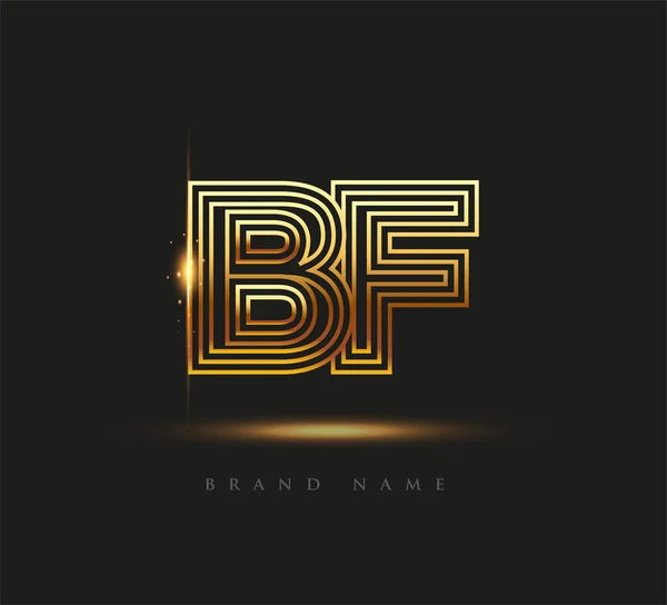 Початковий Logo Letter Bold Logotype Company Name Colored Gold Elegant — стоковий вектор