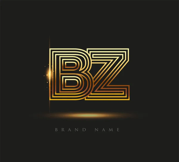 Початковий Logo Letter Bold Logotype Company Name Colored Gold Elegant — стоковий вектор