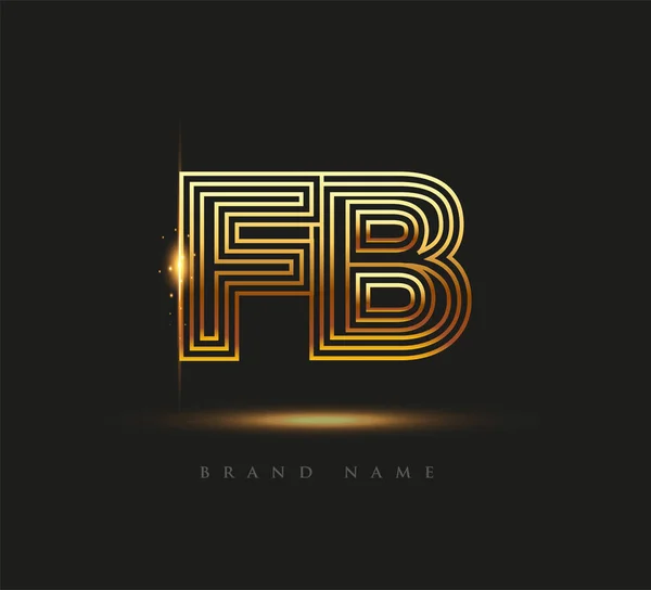 Carta Inicial Logotipo Logotipo Ousado Nome Empresa Ouro Colorido Design —  Vetores de Stock
