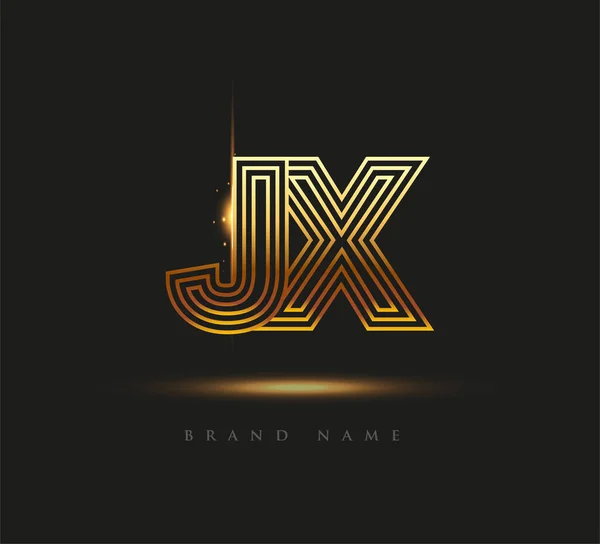 Logo Mektup Kalın Logotype Şirketi Adı Renkli Altın Zarif Tasarım — Stok Vektör
