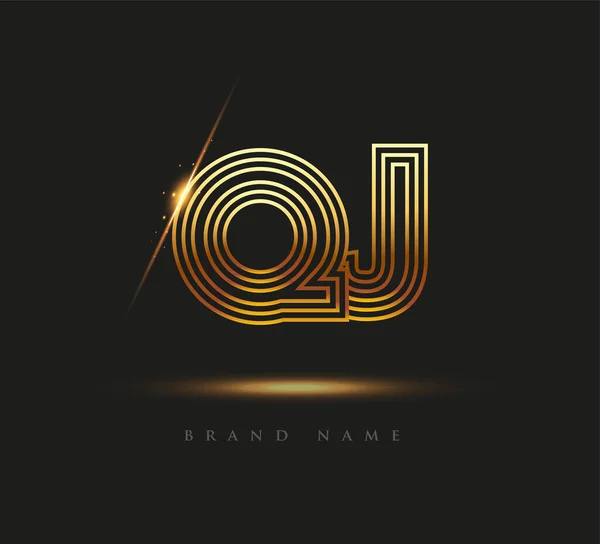 Initial Logo Letter Bold Logotype Company Name Színes Arany Elegáns — Stock Vector
