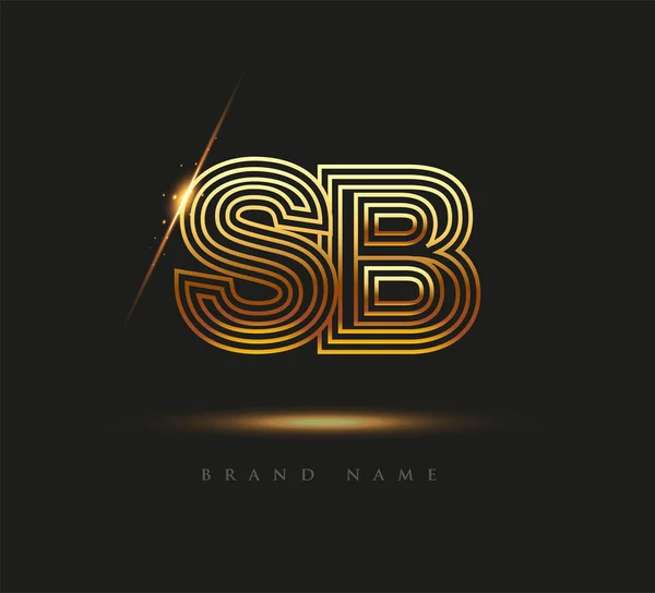 Letra Inicial Logotipo Logotipo Ousado Nome Empresa Ouro Colorido Design —  Vetores de Stock