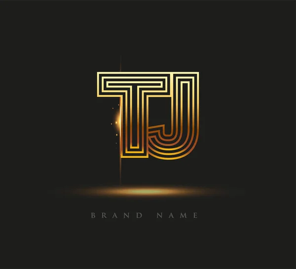 Початковий Logo Letter Bold Logotype Company Name Colored Gold Elegant — стоковий вектор