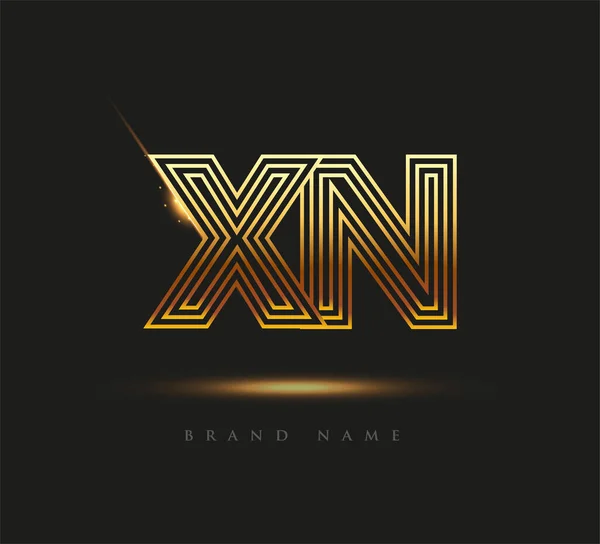 Initial Logo Letter Bold Logotype Vállalat Neve Színes Arany Elegáns — Stock Vector