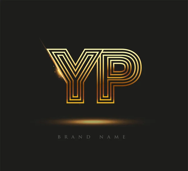 Початковий Logo Letter Bold Logotype Company Name Colored Gold Elegant — стоковий вектор