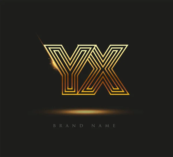 Початковий Logo Letter Bold Logotype Company Name Colored Gold Elegant — стоковий вектор