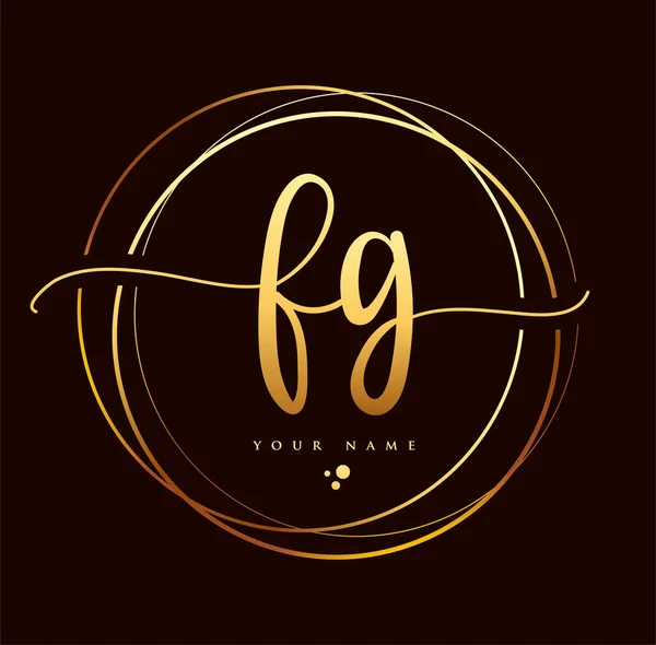 Sg Initial Handwriting Logo Golden Color Hand Lettering Initials Logo Branding Feminine And Luxury Logo Design Isolated On Black Background Larastock