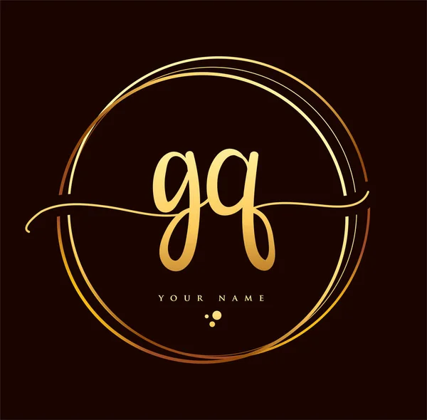 Úvodní Logo Rukopisu Zlatá Barva Ruční Písmo Iniciály Značky Logo — Stockový vektor