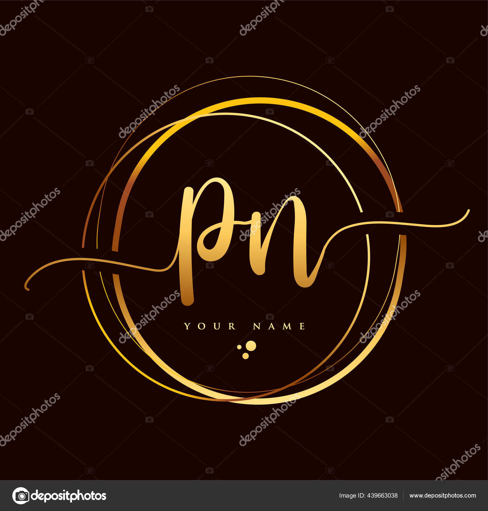 Initials P S Logo Luxurious Golden Stock Vector (Royalty Free