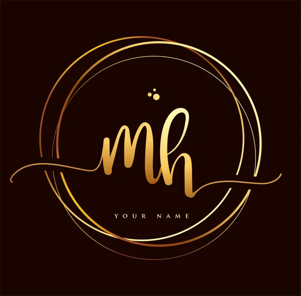 LV Initial Handwriting Logo Golden Color. Hand Lettering Initials