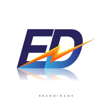 Yaratıcı Güç fikirleri, web, iş ve şirket için Işıltı simgesi, Güç Enerjisi Logosu tasarımı ile harf ED logosu.