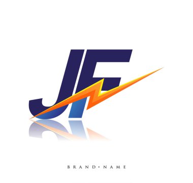 Letter JF logo with Lightning icon, letter combination Power Energy Logo design for Creative Power ideas, web, business and company.