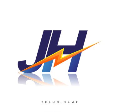 Letter JH logo with Lightning icon, letter combination Power Energy Logo design for Creative Power ideas, web, business and company.