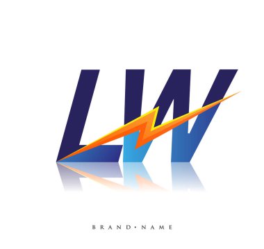 Letter LW logo with Lightning icon, letter combination Power Energy Logo design for Creative Power ideas, web, business and company.