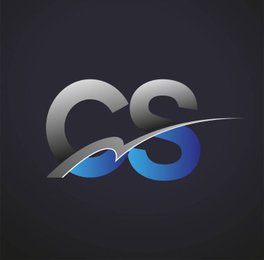 İlk harf CS logotype şirketinin adı mavi ve gri renkte. iş ve şirket kimliği için vektör logosu.