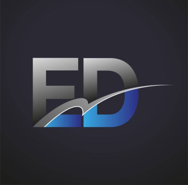 İlk harf ED logotype şirketi adı mavi ve gri renkli salto tasarımı. iş ve şirket kimliği için vektör logosu.